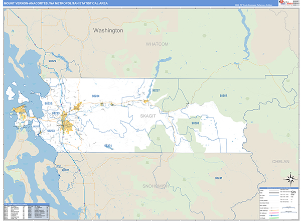 Mount Vernon-Anacortes Metro Area Wall Map